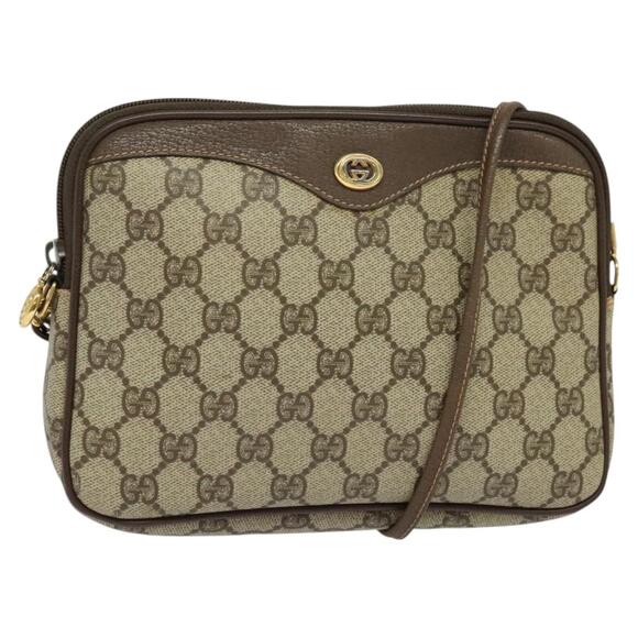 GUCCI GG Supreme Shoulder Bag Pvc Beige Gold 97 02 068 - Picture 1 of 16